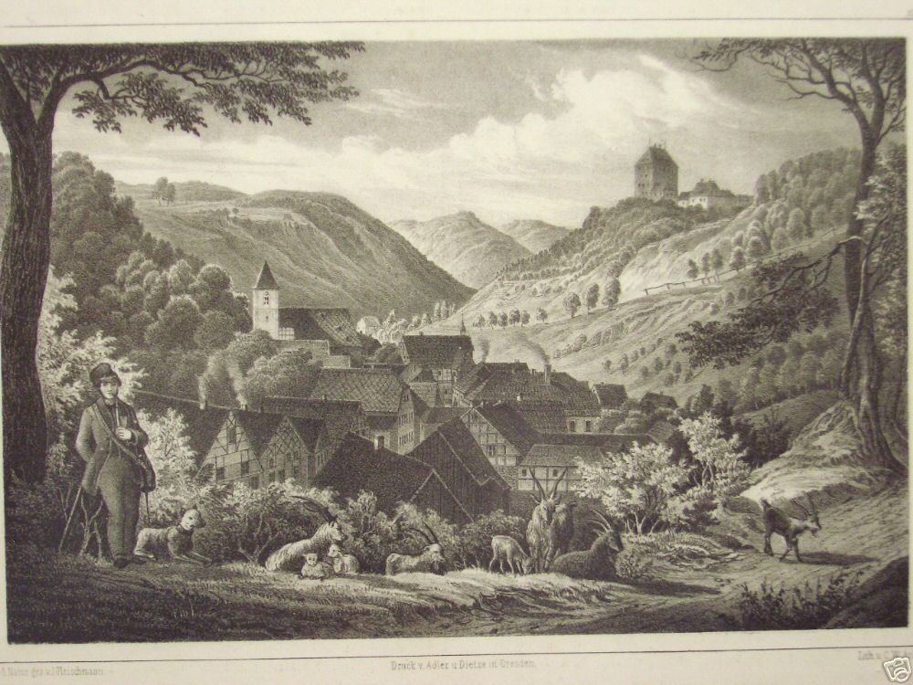 Orig. Litho.v.Arldt n. Fleischmann 1850 ZIEGENRÜCK/SA  